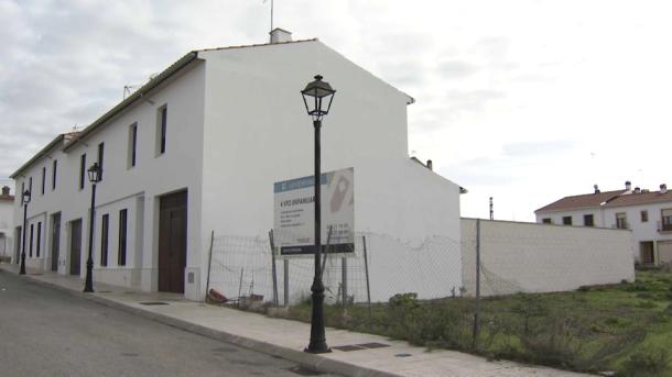 Espacio en el que irán ubicadas las viviendas en Olivenza