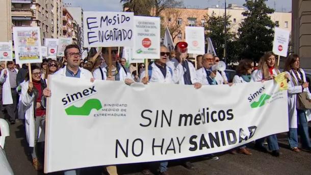 Huelga de médicos en Extremadura durante el mes de marzo de 2026