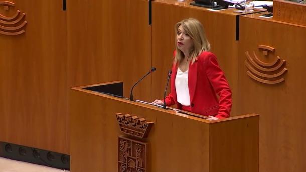 Piedad Álvarez, portavoz del PSOE, interviene en la segunda sesión del Debate de Investidura