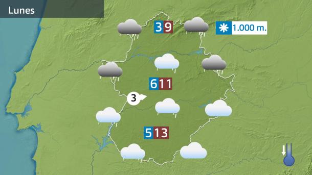 Mapa de previsión del lunes 9 de marzo