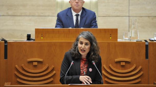 Irene de Miguel, portavoz de Unidas por Extremadura, en la Asamblea