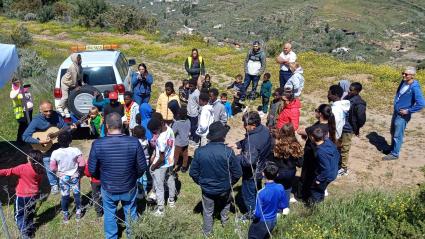 Vecindad de Artenara en una plantación de árboles
