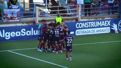 El Extremadura celebra uno de los goles logrados esta temporada