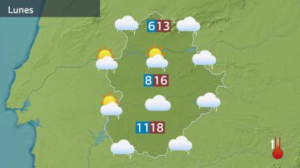 Mapa de previsión del lunes 9 de febrero