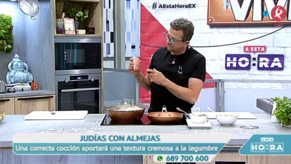 atún rojo y fabes con almejas