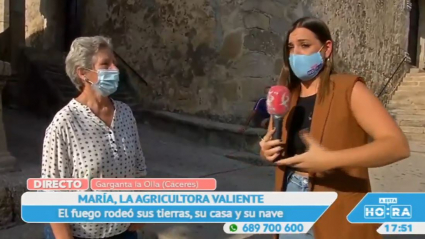 María luchó contra el fuego en Garganta la Olla