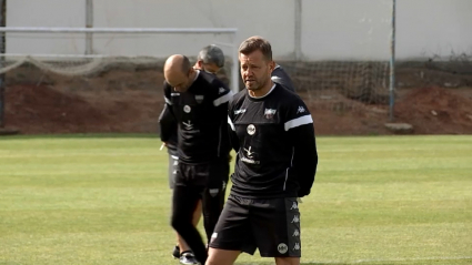Manuel Mosquera en un entrenamiento esta temporada