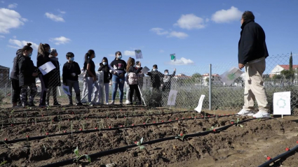 Huertos urbanos vecinos y alumnos