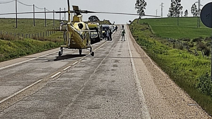 Caída de ciclista en Palomas