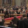 Imagen de la capilla ardiente del papa Francisco en la Basílica de San Pedro