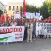 Concentración en Mérida organizada por UGT y CCOO para pedir una paz duradera en Gaza