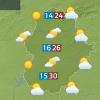 Mapa de previsión del lunes 13 de octubre