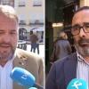 Antonio Rodríguez Osuna, alcalde de Mérida, y Miguel Ángel Morales, presidente de la Diputación de Cáceres, atienden a los medios de comunicación