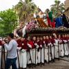 Paso de la Sagrada Cena, que procesiona el Jueves Santo en Cáceres, en una imagen de archivo