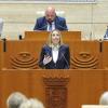María Guardiola, candidata popular a la presidencia de la Junta de Extremadura, en la Asamblea
