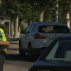 Control de la Guardia Civil en la entrada a Alcántara por la EX-207