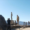 Turistas este fin de semana en 'El Mirador de la Memoria', en el término municipal de El Torno.