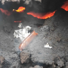 Morcilla extremeña en la boca de un volcán