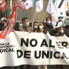 Protesta de los empleados esta mañana