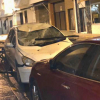 Vehículos golpeados por desprendimientos causados por el viento