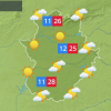 Mapa de tiempo previsto para el jueves 5 de mayo