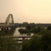 El puente de Lusitania, esta tarde