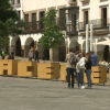 Plaza mayor de Cáceres repleta de turistas