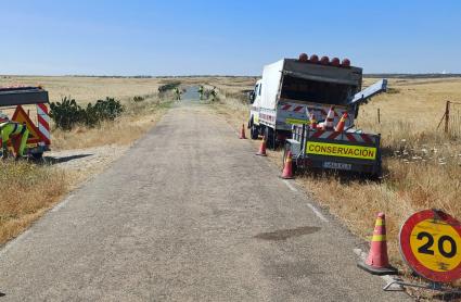 La Diputación de Cáceres realiza una campaña de desbroce en la red provincial de carreteras para prevenir incendios