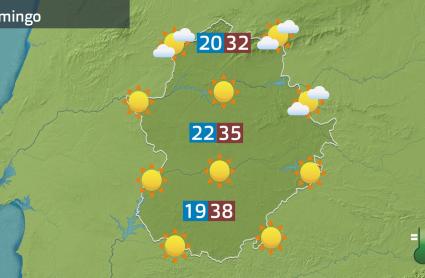 Mapa de previsión del domingo 22 de junio