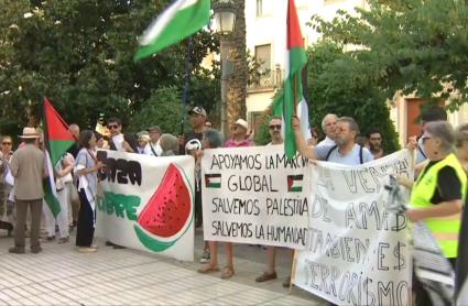 Protestas por la situación en Gaza, frente a la Delegación del Gobierno en Badajoz