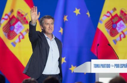 El presidente del PP, Alberto Núñez Feijóo, durante la segunda jornada del XXI Congreso Nacional del Partido Popular