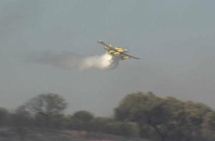 Estabilizado el incendio forestal en Badajoz