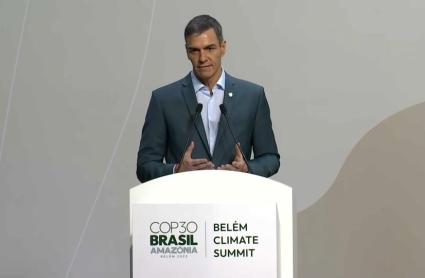 Pedro Sánchez en la Conferencia de las Naciones Unidas sobre el Cambio Climático celebrada en Belém, Brasil