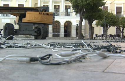 Incidente con las luces navideñas en Badajoz