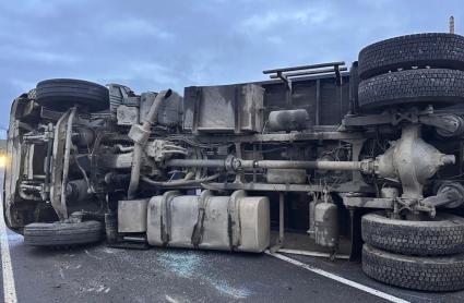 El camión transportaba ganado en el momento del accidente