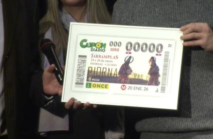 Cupón de la ONCE dedicado a Jarramplas, de Piornal