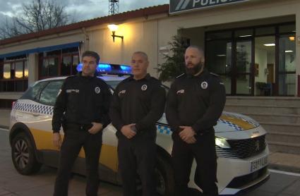 Chema, Andrés y Domingo, de la Policía Local de Cáceres