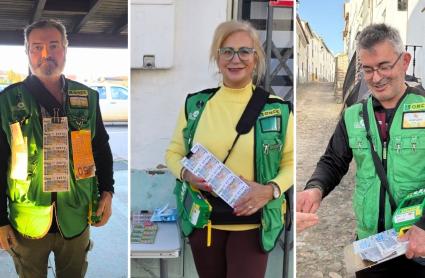 Antonio Miguel Taborda, Juana García Sánchez y Juan José Najarro, vendedores de la ONCE