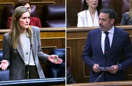 Sara Aagesen, ministra para la Transición Ecológica y el Reto Demográfico y Guillermo Mariscal, diputado y portavoz de Asuntos Energéticos del PP en el Congreso
