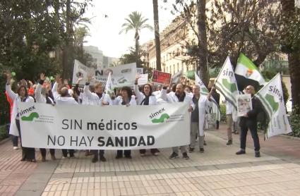 Protesta de médicos en Badajoz