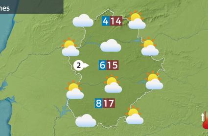 Mapa de previsión del 16 de febrero