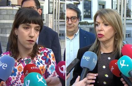 Nerea Fernández, de Unidas por Extremadura, y Piedad Álvarez, del PSOE de Extremadura