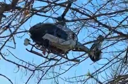 Helicóptero empleado en la búsqueda del hombre desaparecido en el Valle de Santa Ana