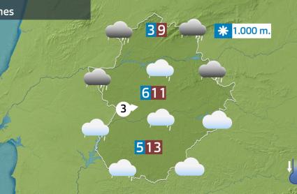 Mapa de previsión del lunes 9 de marzo