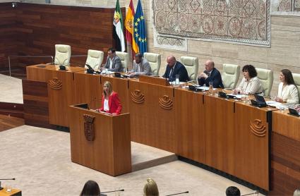 Piedad Álvarez, portavoz del PSOE de Extremadura, en la Asamblea