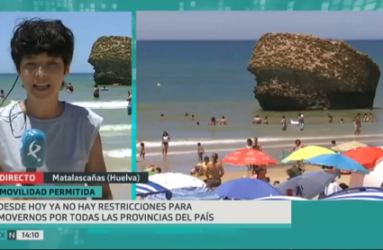 Inma Montero informa del fin de las restricciones de movilidad desde la playa de Matalascañas