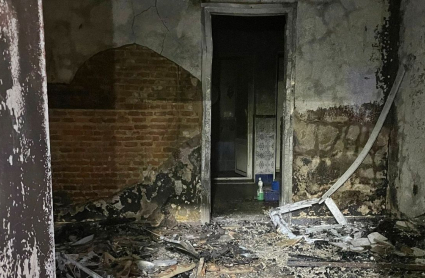 Imagen de parte de la vivienda calcinada por el fuego