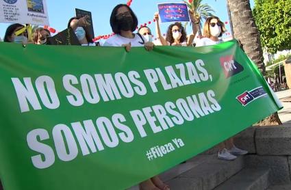 Manifestantes en Mérida