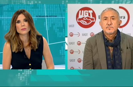 Imagen de la entrevista en directo a Pepe Álvarez