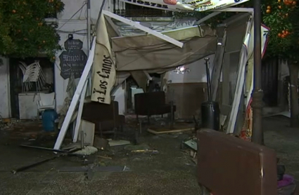 Terraza afectada por la explosión